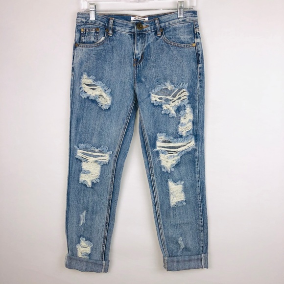 One Teaspoon Destroyed Awesome Baggies Roll Jeans 24 - Picture 7 of 8